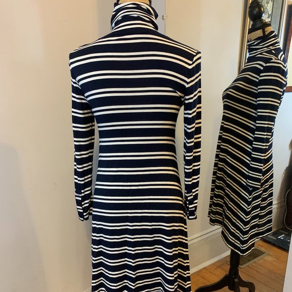 Maeve by Anthropologie Navy Striped Swing Dress - Picture 6 of 9
